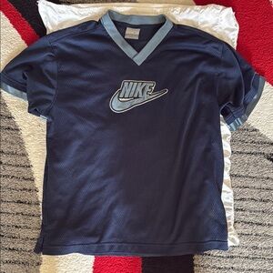 Nike Blue Athletic Jersey with V-Neck Trim